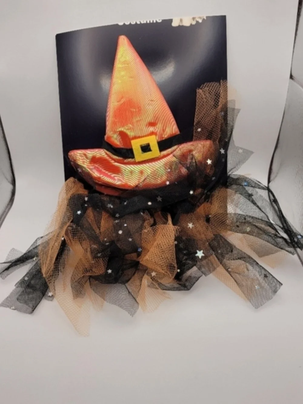 Orange Shimmery Witch Cat Outfit Small